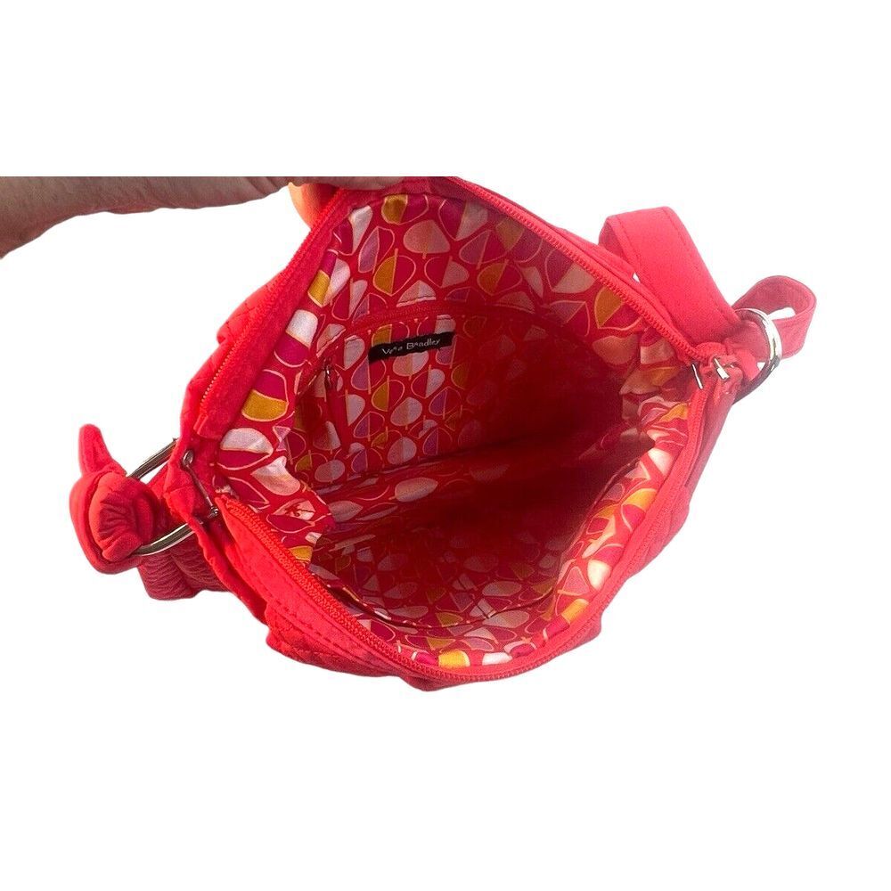 Vera Bradley Hadley Satchel Canyon Sunset Red Orange Crossbody Bag - Picture 6 of 10